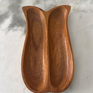 Monkey pod wood serving dish